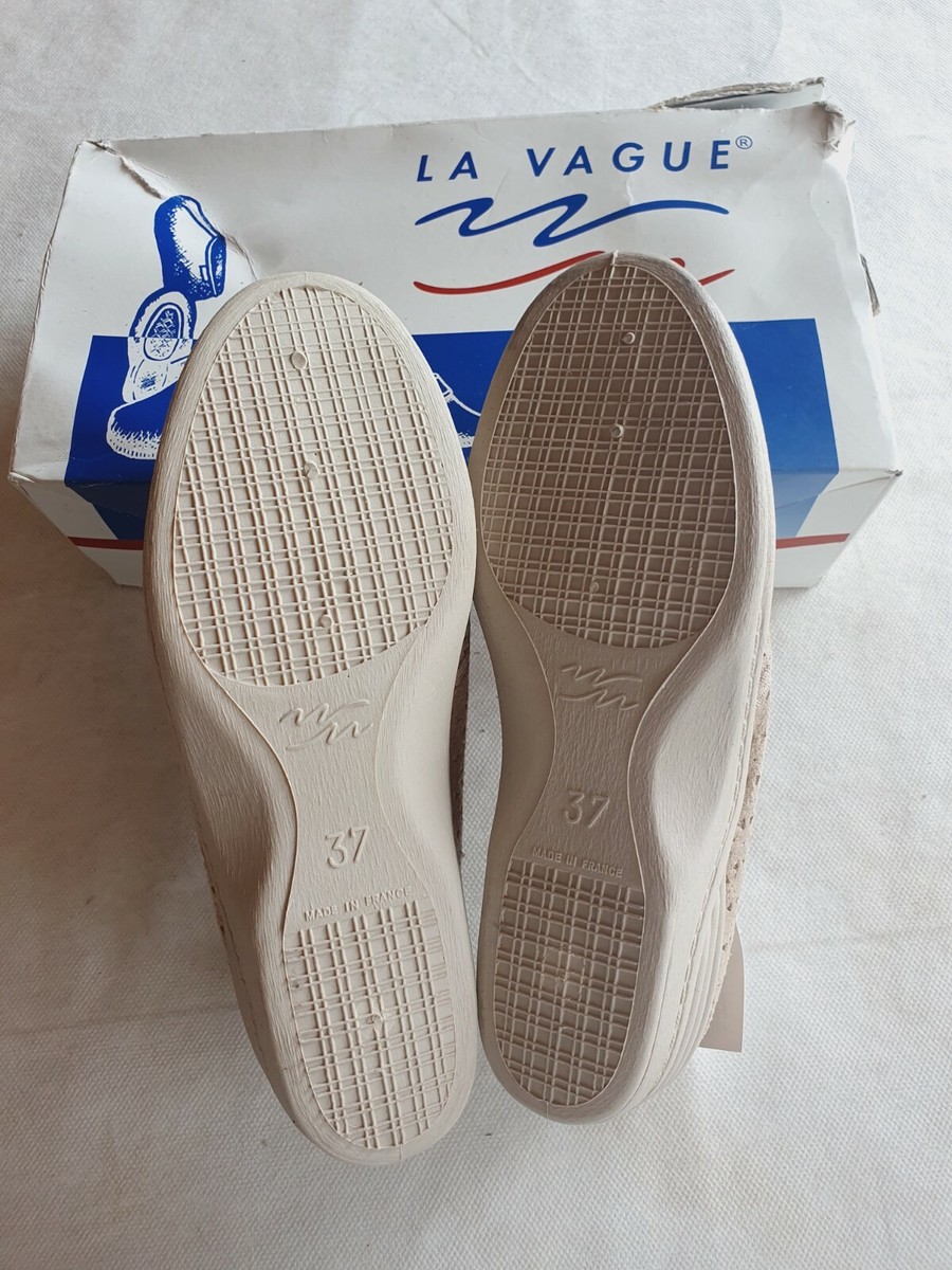 Chaussons La Vague Avec Talons Compensés - Modèle Gospel Bleu La Vague Mule ã  Talon Fabrication Francaise 9789