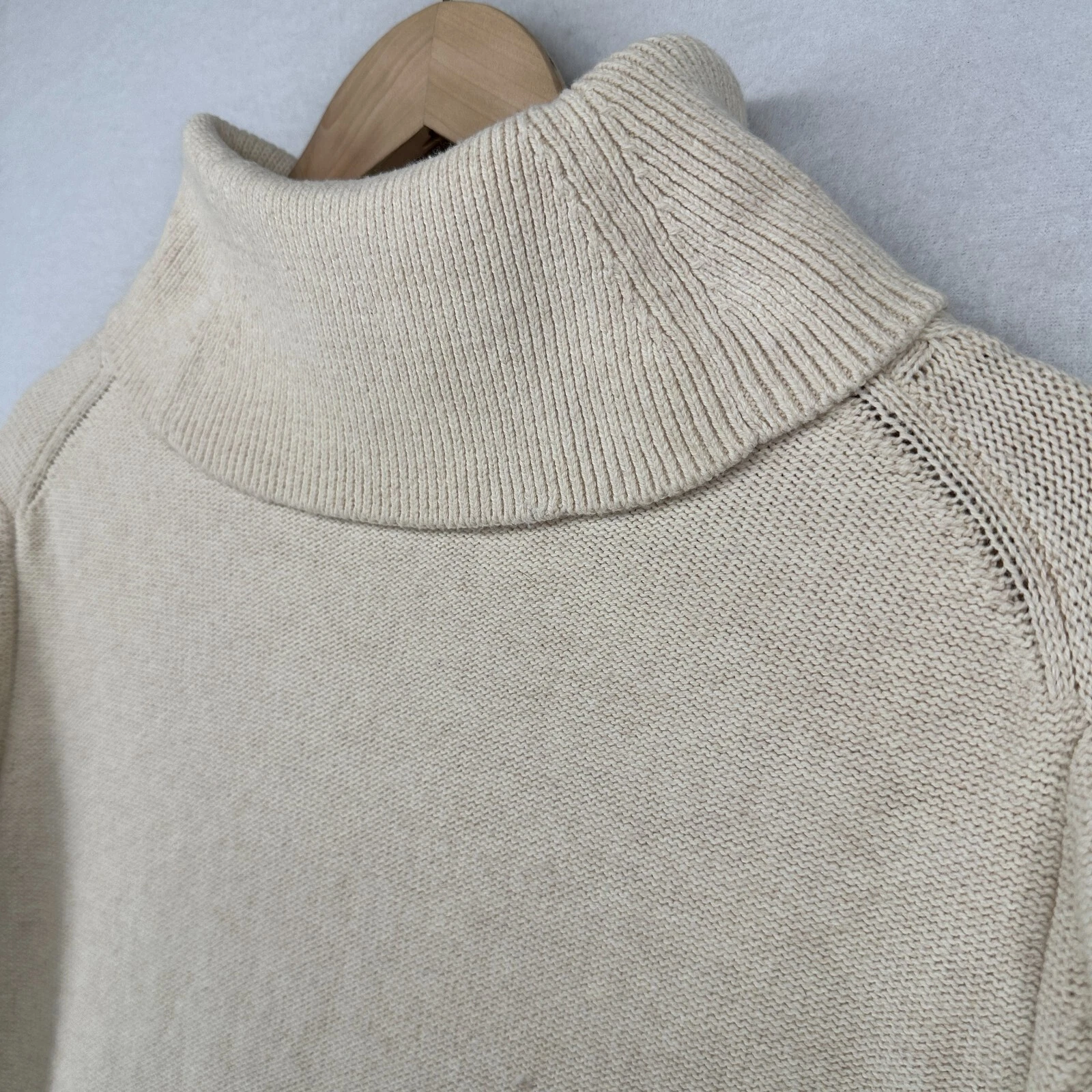 OFF WHITE BANANA REPUBLIC Vestito M Maglia Cavo Maglione Girocollo Accogliente Tunica Off White