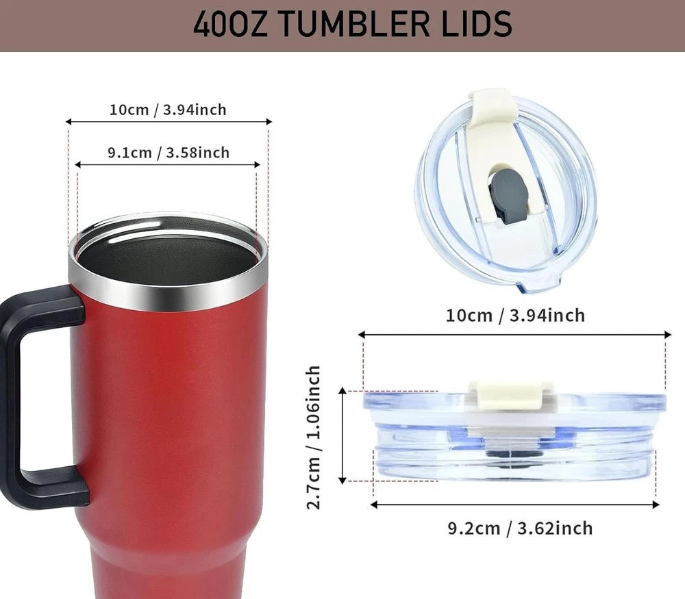 Tumbler Lid Compatible for 40oz Stanley Cup, Dustproof Spill Proof Splash ...