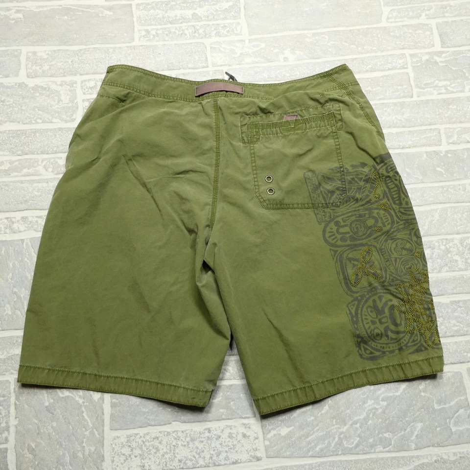 Traje de baño antiguo azul marino para hombre grande forrado verde traje de baño pantalones cortos con cordón Foto 4 de 4