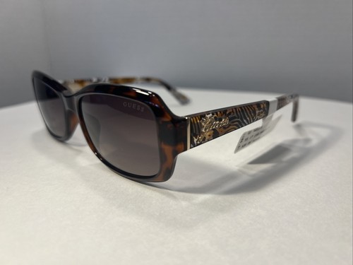 Guess GU7683/S Sunglasses Women Dark Havana Gradient Brown Rectangle 55 17 140 - Picture 2 of 6