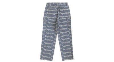 Supreme Jacquard Logos Double Knee Denim Supreme Jacquard Logos