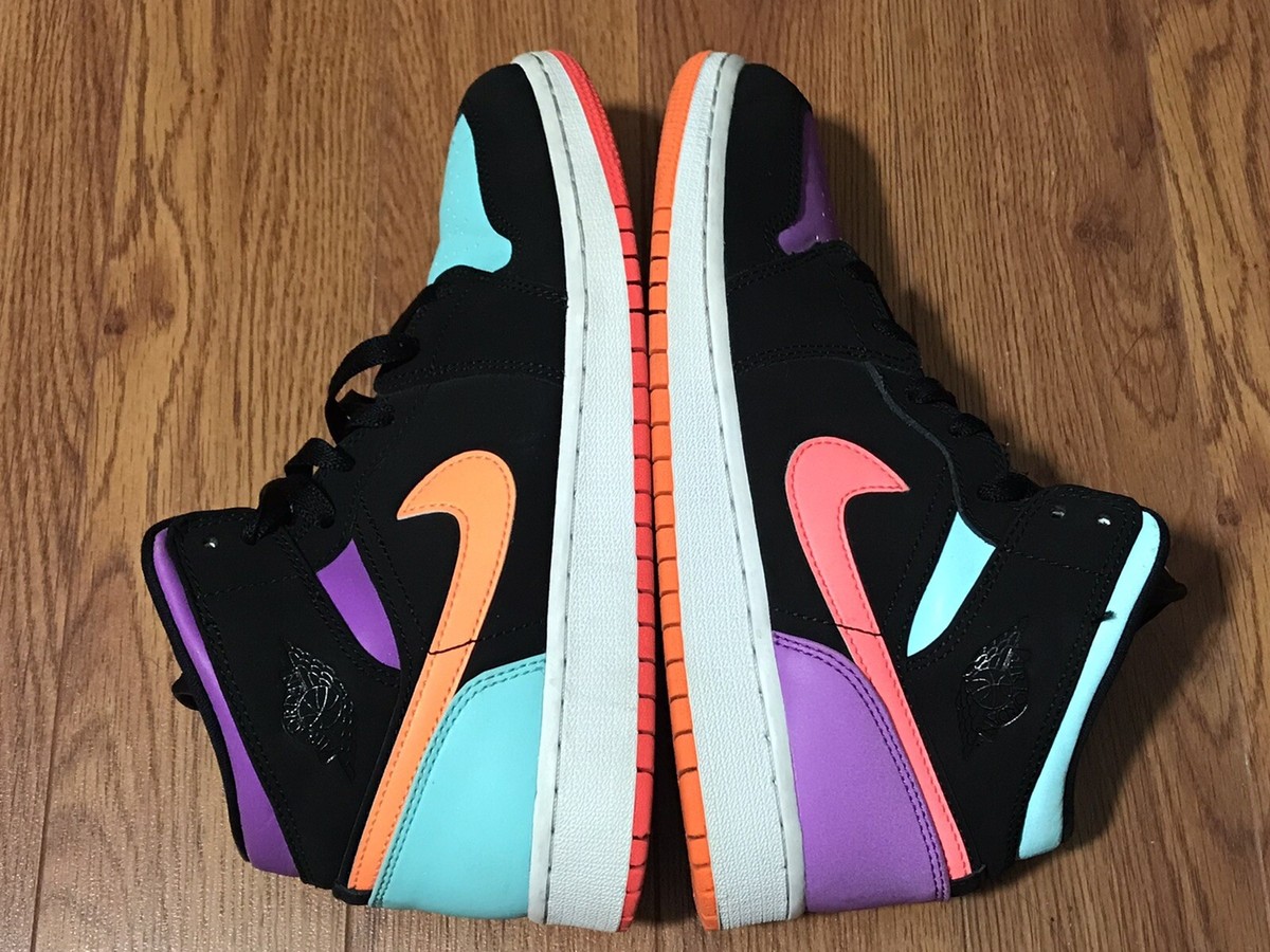 2019 Nike Air Jordan 1 Mid Multi-Color (GS) Basketball Shoes