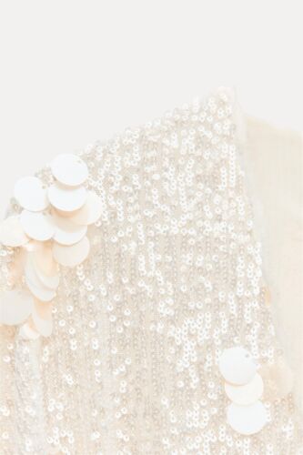 ZARA ZW COLLECTION SEQUINNED KIMONO CREAM SPARKLE TOP CARDIGAN XS/S - Picture 12 of 20