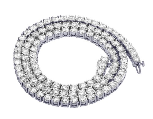 Prong Set Real Diamond Tennis Chain 5MM 