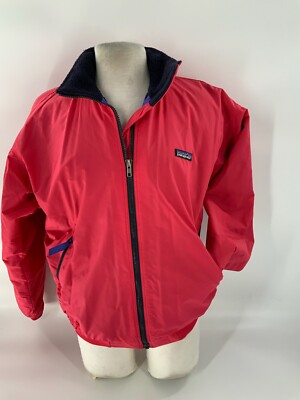 Patagonia Retro Jacket Sz 12 Women Hot Pink Nylon Zip Made In USA