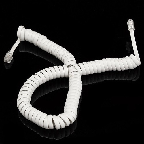 N??tzlich Universell Telefonh?rer-Kabel Erweiterung Gewickelt RJ10-Stecker - Bild 8 von 12