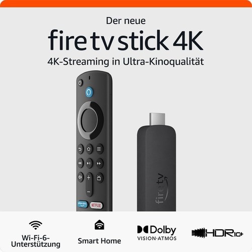 Der neue Amazon Fire TV Stick 4K Wi-Fi 6. Streaming in Dolby Vision/Atmos HDR10+