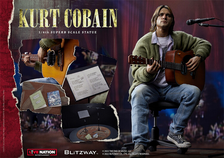 BLITZWAY BW-SS-21501 Kurt Cobain 1/4 Scale Statue Figurine In