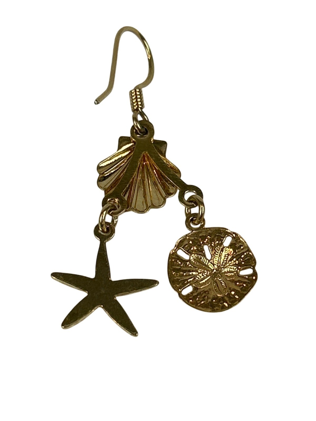 Vintage Beach Themed Dangle Earring Shell Starfis… - image 3