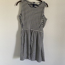 Madewell Women's Size Medium Blue/White Striped Afternoon Mini Dress