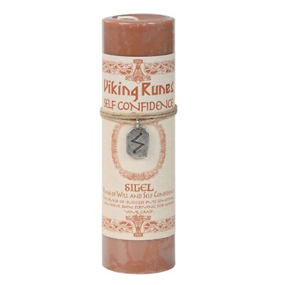 Sigel (Self-Confidence) Viking Rune Candle w/ Pendant 6.25'' NEW Scented Pillar