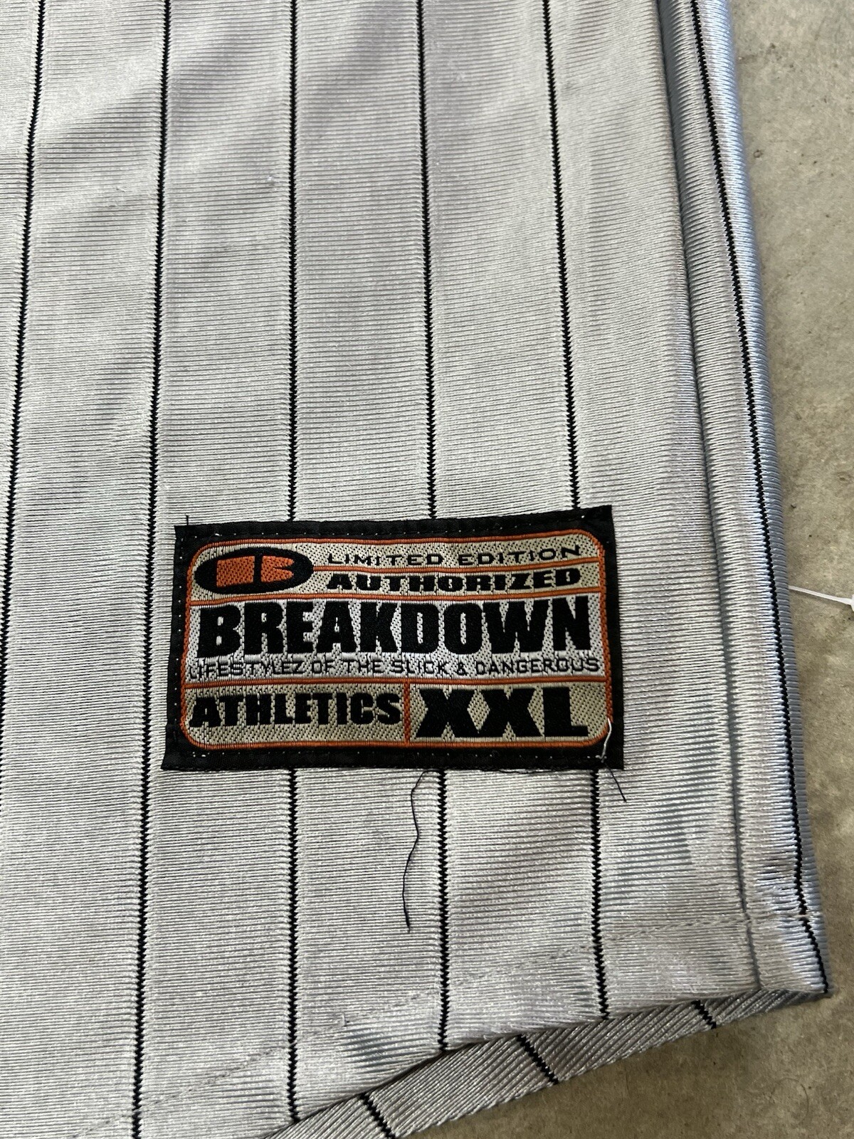 Vtg BreakDown Button Up Gray Reflective Jersey XX… - image 3