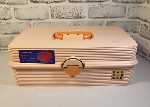 90s Caboodles Gemstone Jewelry Organizer Carrying Case #2410 Peach/Pink - 第 1/19 張圖片