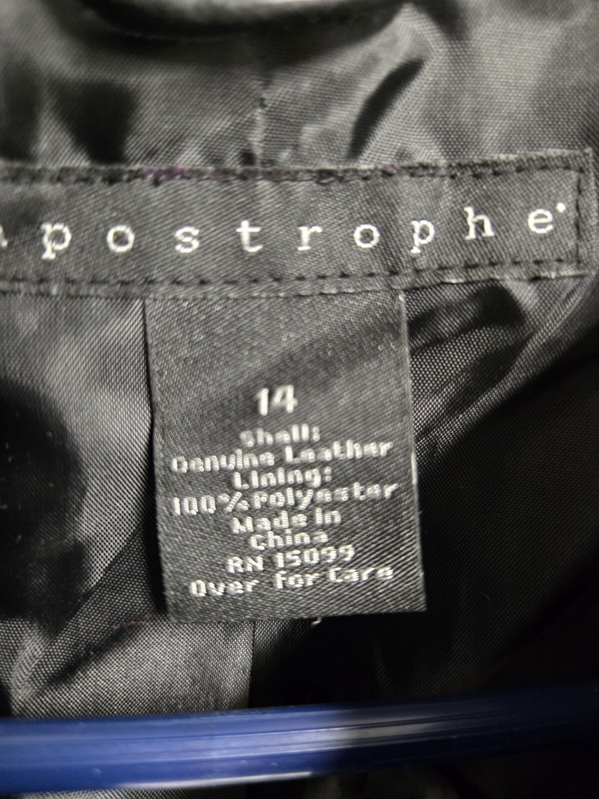 Apostrophe Size 14 Black Leather Jacket Full Zip … - image 9
