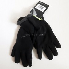 NWT Nike Boys Youth 8-16 Insulated Fleece TouchScreen Snow Gloves Black
