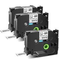 HSe-241 Heat Shrink Tube Label Tape 0.69'' for Brother PT E300 E500 PTE550W 3PCS