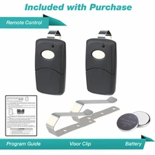 2 Car Visor Garage Door Remote Opener Control for Linear 3089 Multi-Code Black