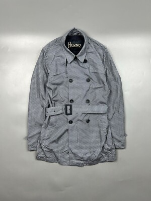 Men’s Herno Patterned Nylon Trench Coat Size IT 46 (Y0720)