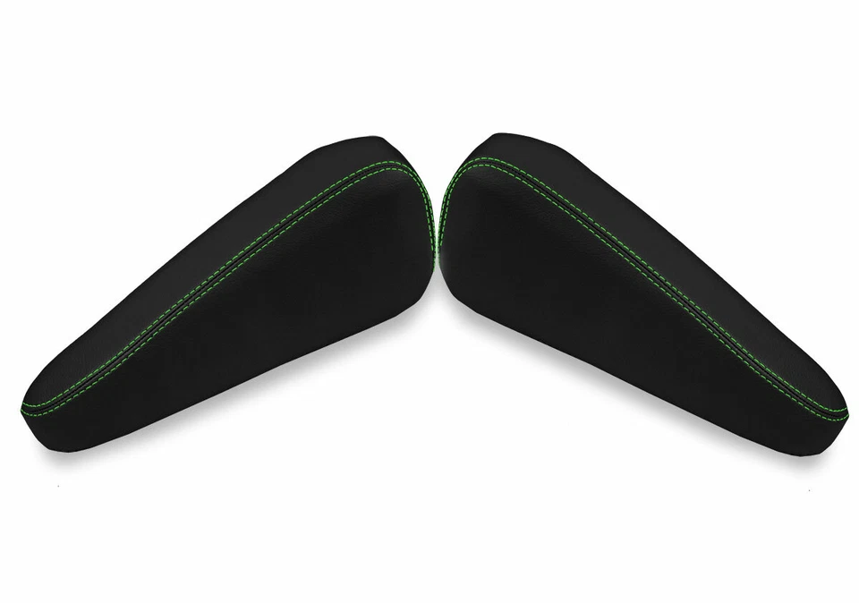 Cubierta de reposabrazos de asiento de cuero PVC para Chevrolet Astro 1995-2005 puntada negra verde Foto 4 de 4