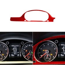 Tapicería de panel velocímetro rojo de fibra de carbono para Volkswagen Passat 2006-2011 tipo B