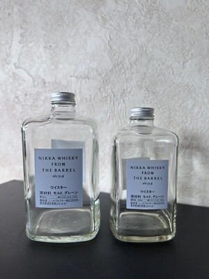 Empty Nikka From The Barrel Japanese Whiskey Bottles 750ml & 500ml 