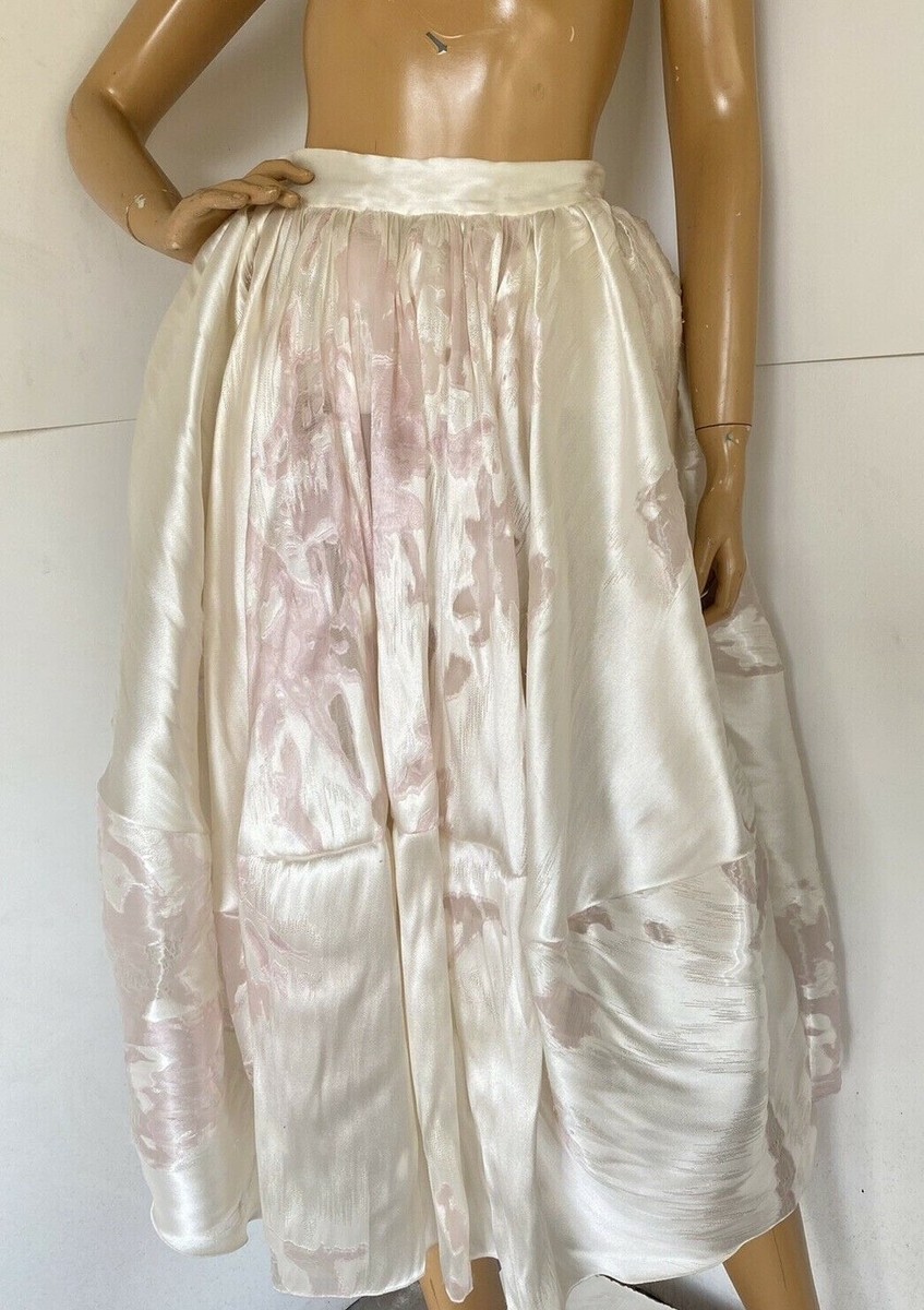 ANTONIO BERARDI designer Full silk blend puff ball midi Skirt size