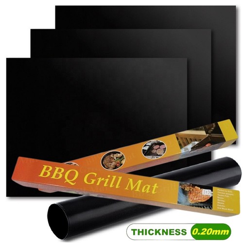 3 Pack Large Size 20x16 inc Non-Stick PTFE Coated Fiberglass Fabric Grill Mat - 第 1/7 張圖片