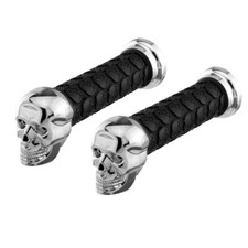 NEW  Lowrider Bicycle Grips SKULL Black  Chrome Beach Cruiser Chopper BMX Bike
