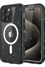 Diverbox Black Cell Phone Case for Iphone 15 Pro Heavy Duty 💧Waterproof 💧Case