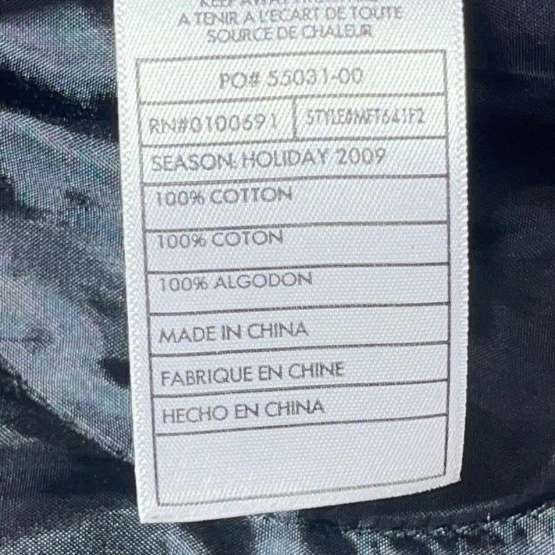 Hurley Size Large Black Jacket 100% Cotton Full Button Zip Front Utility Coat - Image 4 of 4