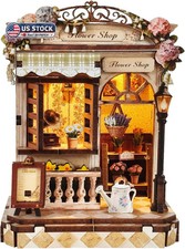 Book Nook Kit - DIY Miniature House 3D Puzzle with LED, 96-Piece Tiny House Doll