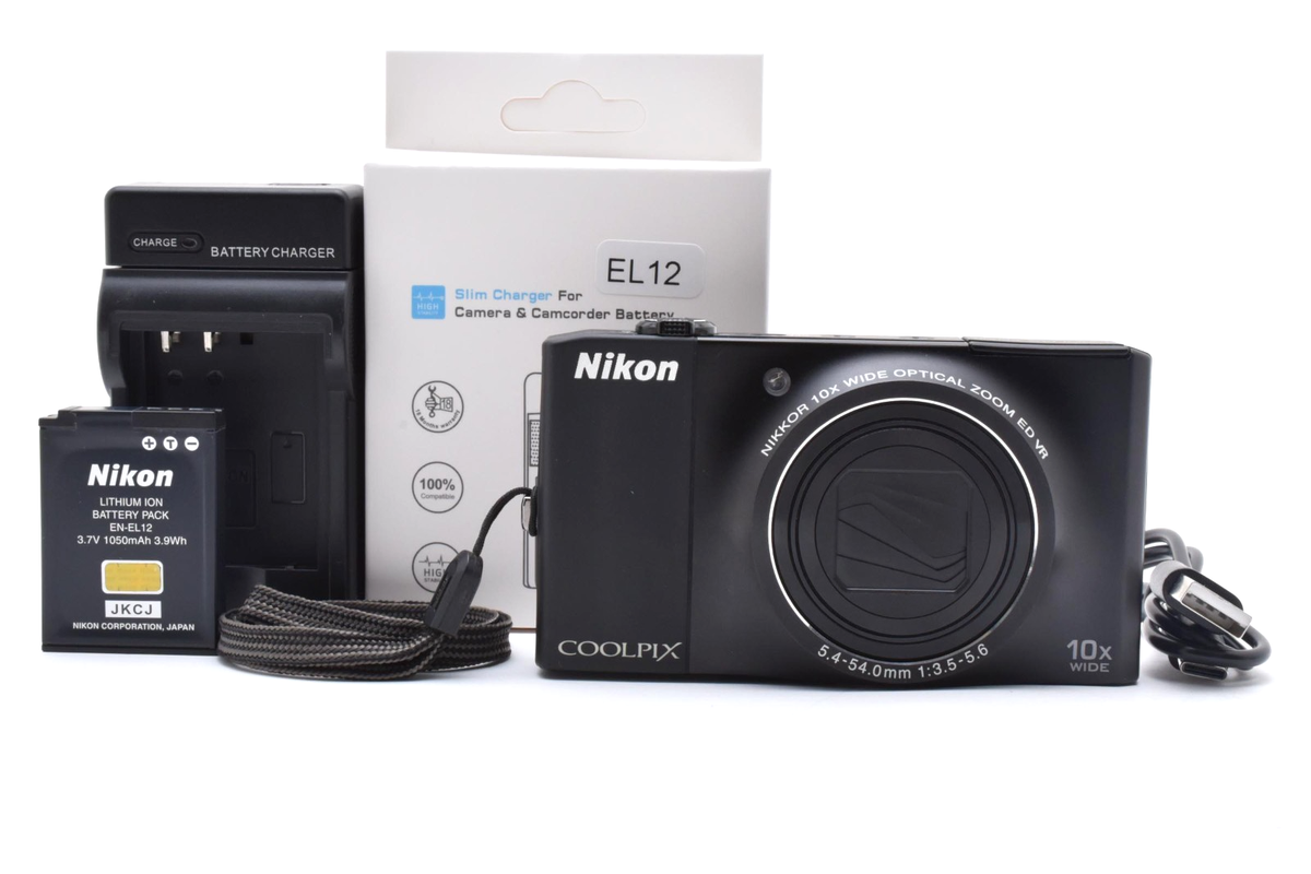 MINT w/Strap] Nikon COOLPIX S8000 Black 12.1MP Compact
