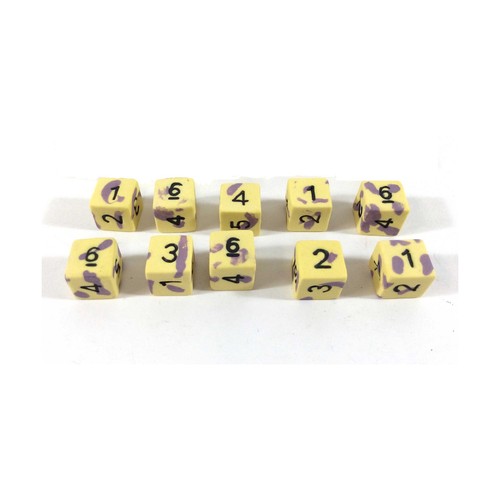 Crit Hit Keramik Keramik Würfel d6 - Psyy O'Narrah mit Schwarz (10) Neu