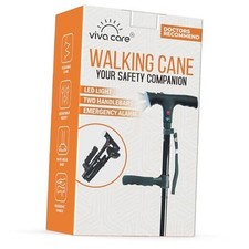 Walking Cane with Light  Alarm - Foldable, Adjustable, Lightweight, for Long