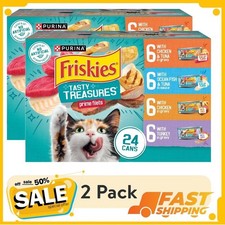 2 pack Purina Friskies Wet Cat Food Variety Pack, Tasty Treasures Prime Filets