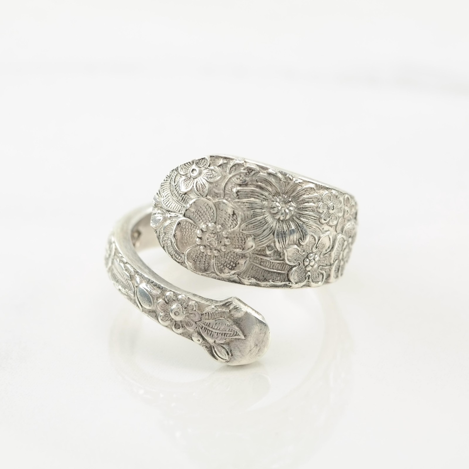 Repousse Spoon, Sterling Silver Ring Size 7 3/4 - image 5