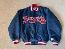 Vintage Atlanta Braves Satin Bomber Jacket Diamond Collection  (Medium)
