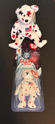 Ty Beanie Baby GLORY USA Bear Set MINT 1998 PE Pellets Tag Protector Sealed Box - Image 1 of 4