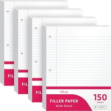 Loose Leaf Paper Wide Ruled 600 Sheets 150/Pack Filler Paper Writing Notes