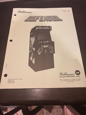 1981 Williams Defender Arcade Manual And Schematics
