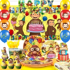 Curious George Party Decorations Tableware Curious George Plates Tablecloth