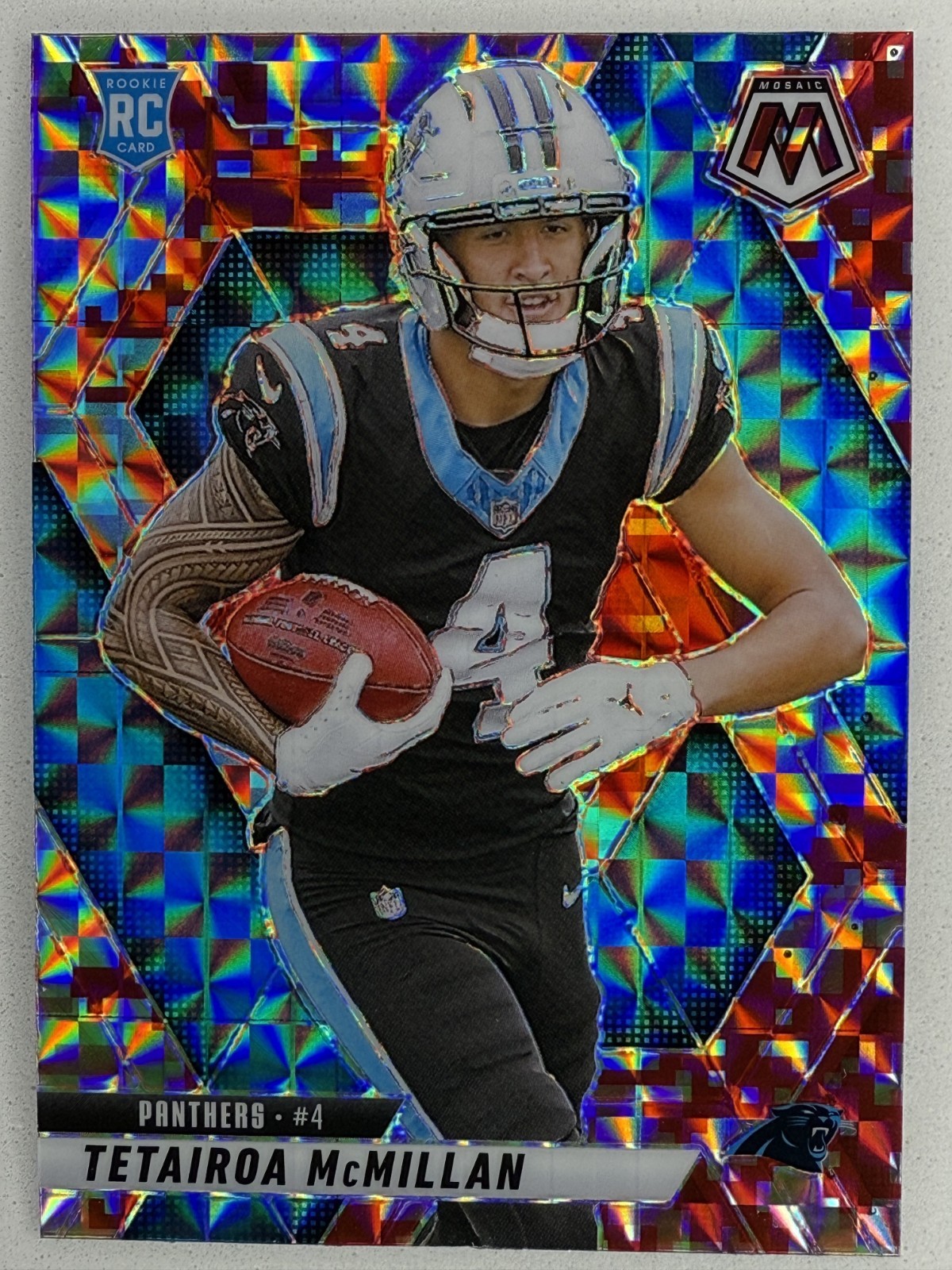 2025 Mosaic Tetairoa McMillan Rookies RC Camo Red Prizm #309 Panthers