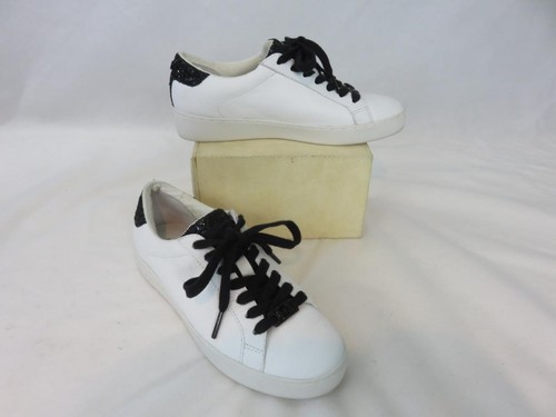 Michael Kors weiße Leder Tennisschuhe mit schwarzen Kristallen Gr. 5 1/2 - Bild 3 von 6