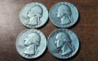 Washington Silver Quarters Lot (4)