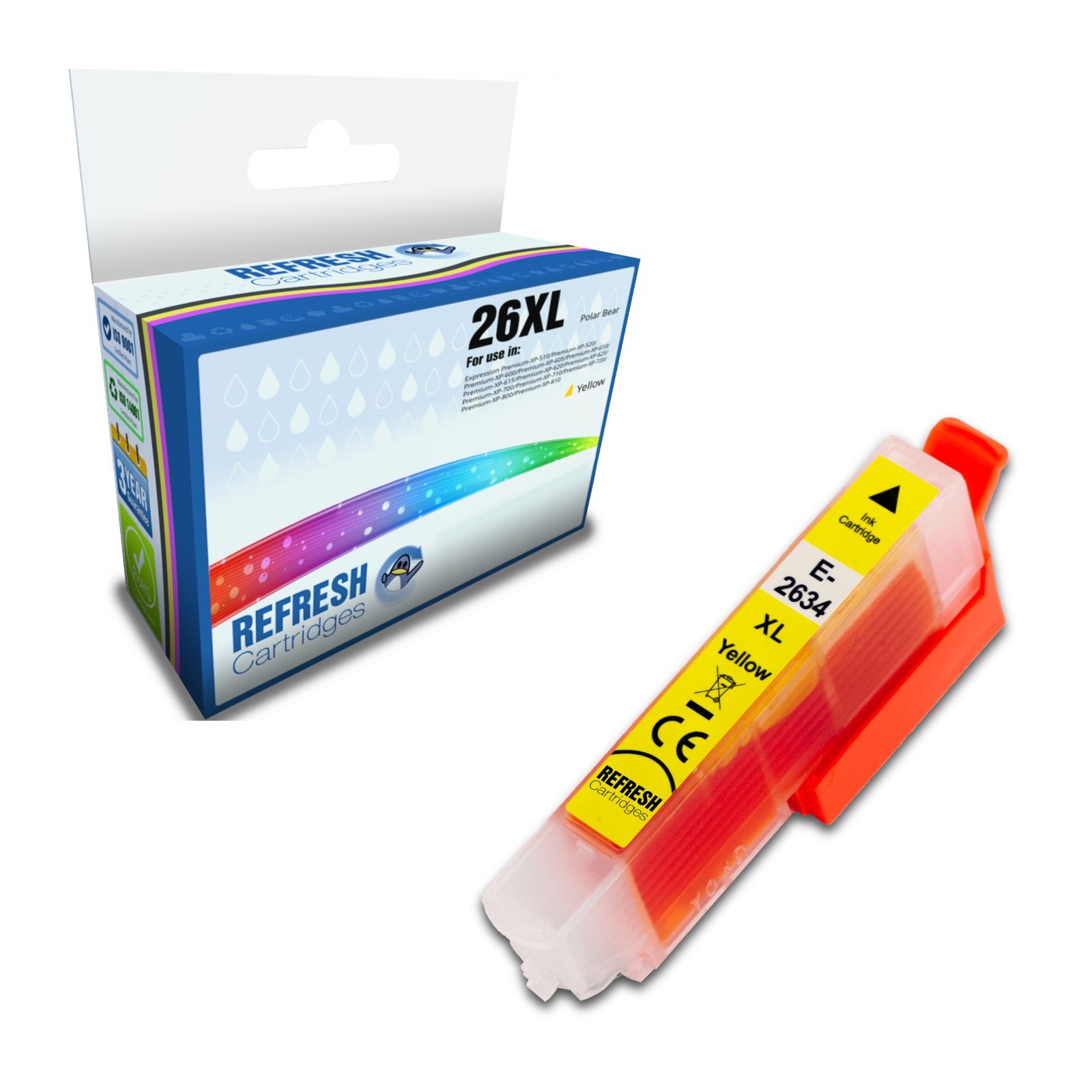 Refresh Cartridges Yellow 26XL Ink Compatible With Epson Printers