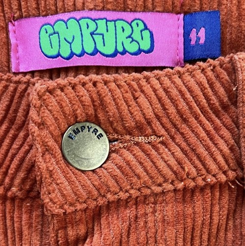 Pantaloni donna Empyre Tori 11 gamba larga velluto a coste nuovi con etichetta arancione bruciato Y2K retrò - Foto 2 di 7