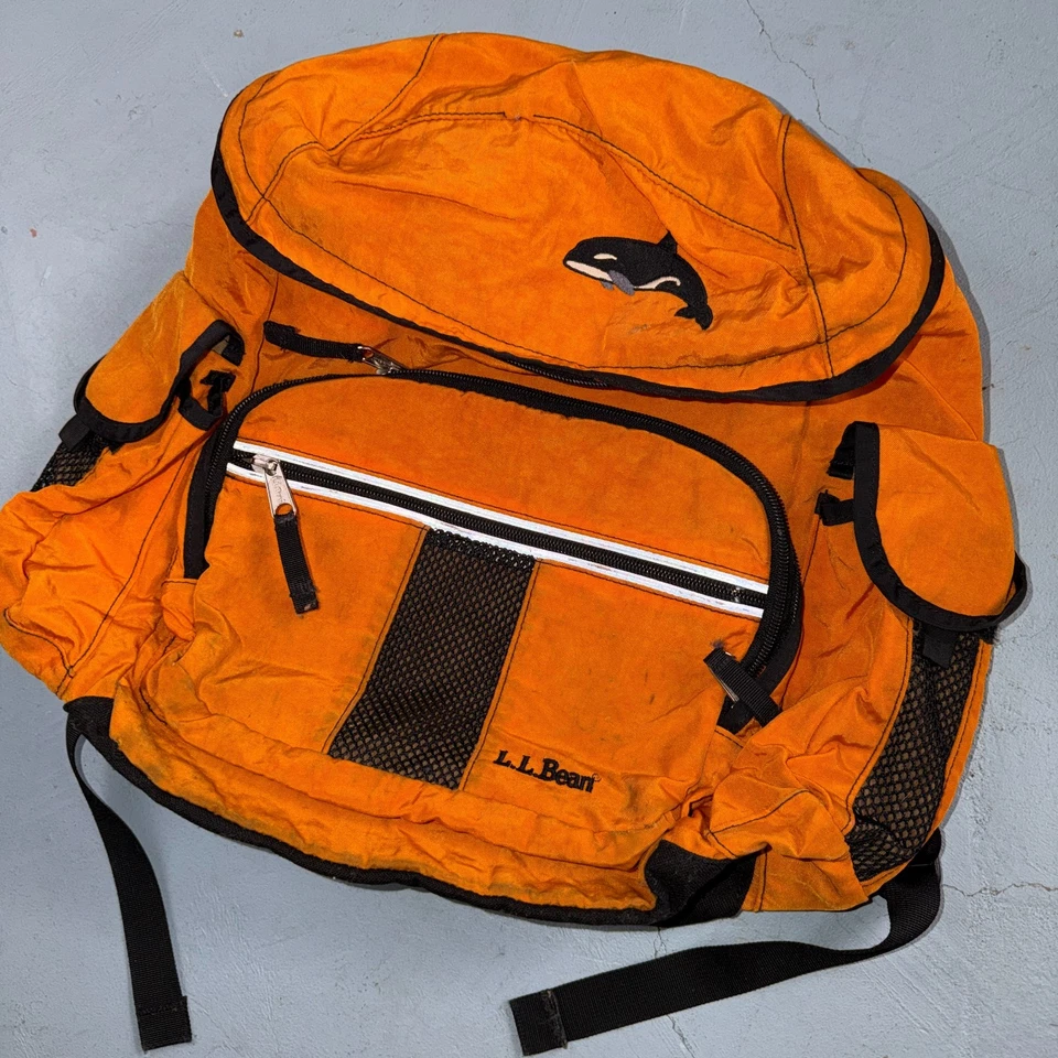 Vintage L.L. Bean Continental Mochila Naranja Mochila Senderismo Camping Años 90 Orca Foto 2 de 4