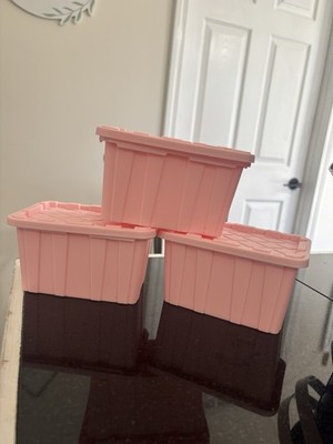 Pink Teeny Tiny Tote Mini Storage Container With Lids SET OF 3  NEW
