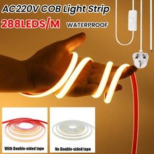220V Neon COB LED Strip Light Dimmable Self-adhesive Tape Light Tube String IP67